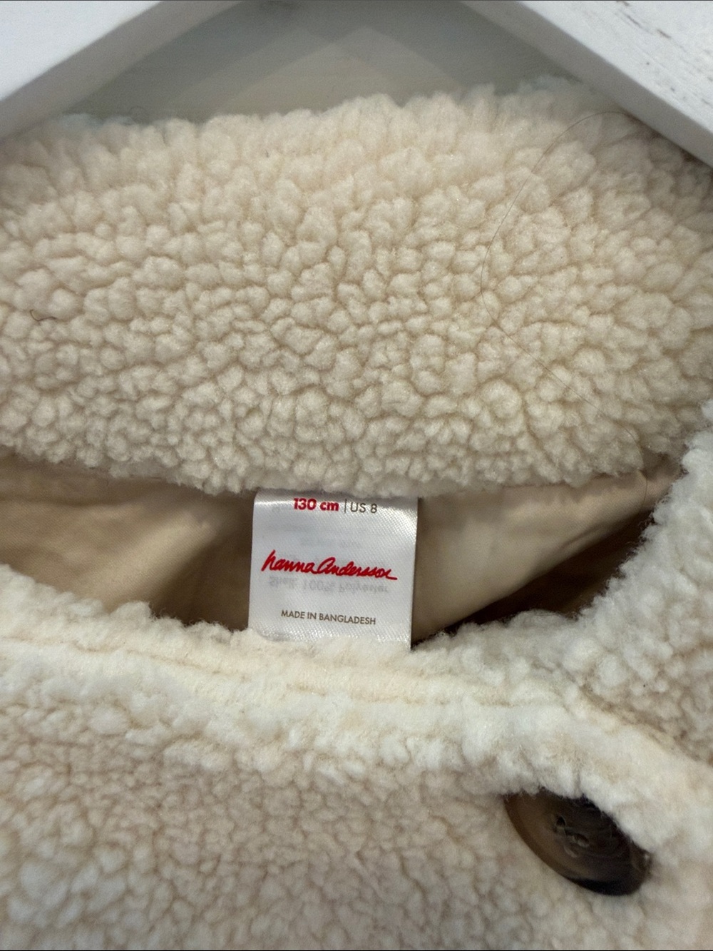 Hanna Andersson Cream Sherpa Button-Front Jacket - Picture 2 of 4